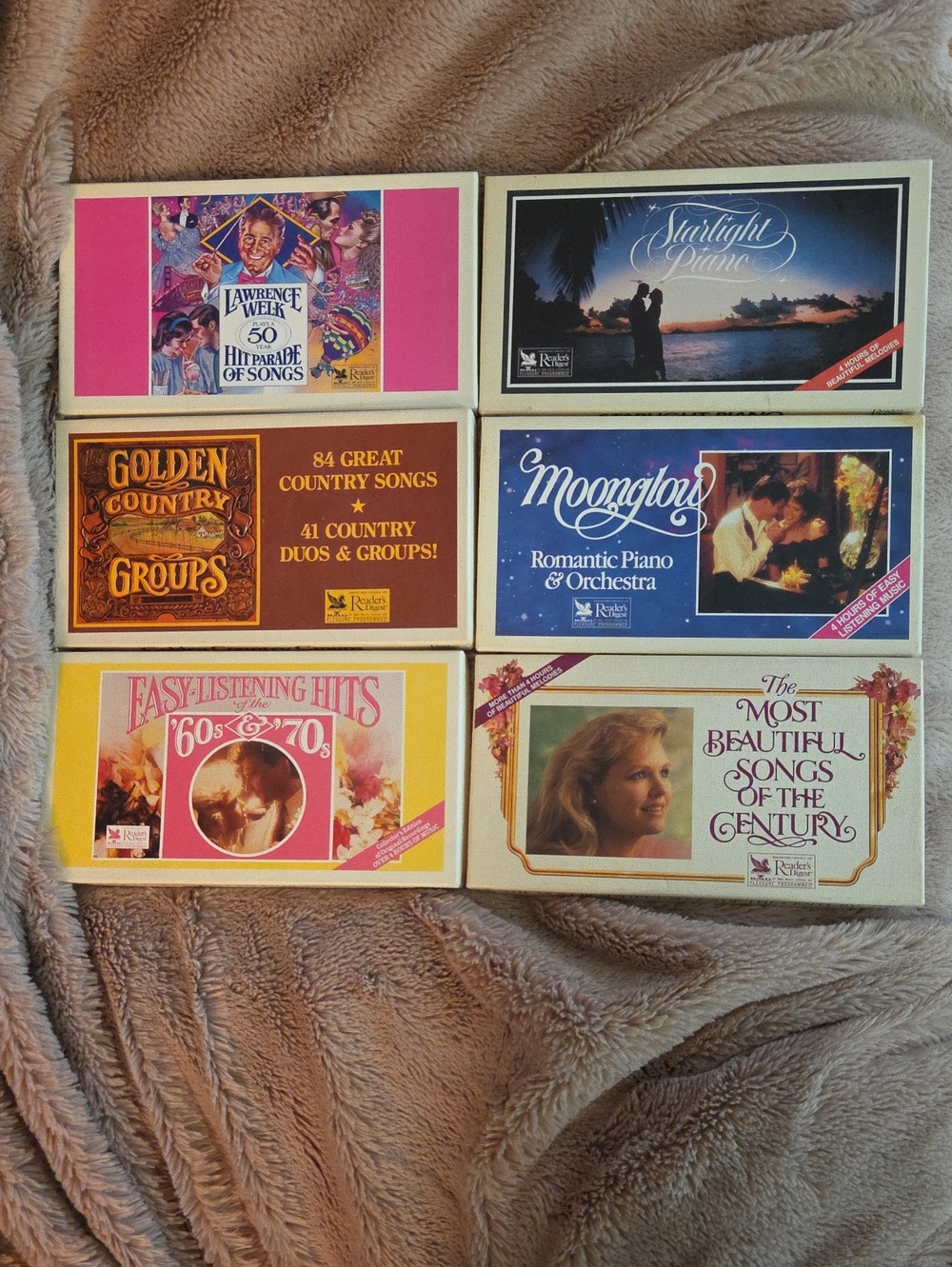 Vintage 6 Readers Digest Cassette Tape Box Sets Featuring Easy Listening Music